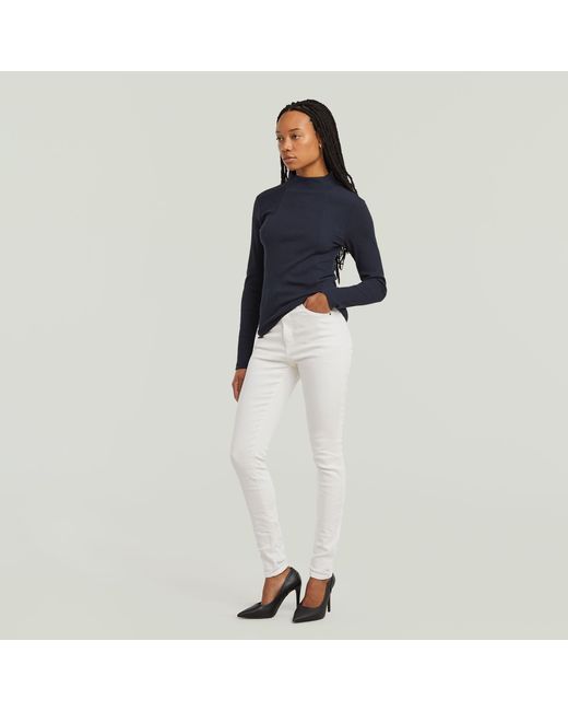 G-Star White Kafey Ultra High Skinny Jeans