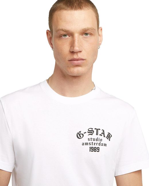 G-Star White Studio Ams T-Shirt for men
