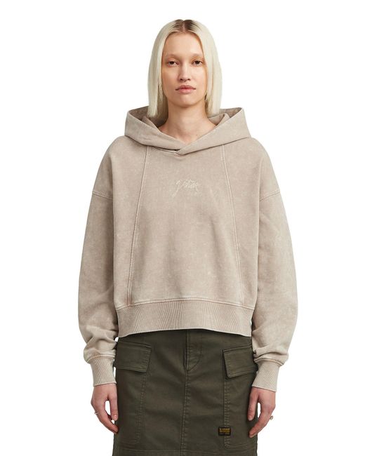 G-Star Natural Washed A Line Script Hoodie Sweater