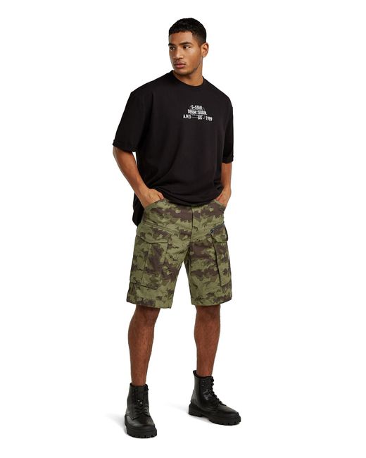 G-Star Green Rovic Zip Relaxed Shorts for men