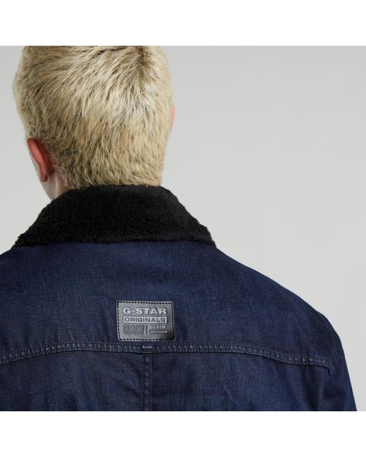 G-Star Blue Utility Sherpa Jacket for men