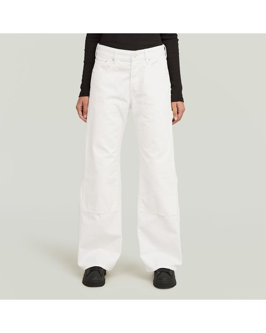 G-Star White Bowey 3D Carpenter Loose Jeans