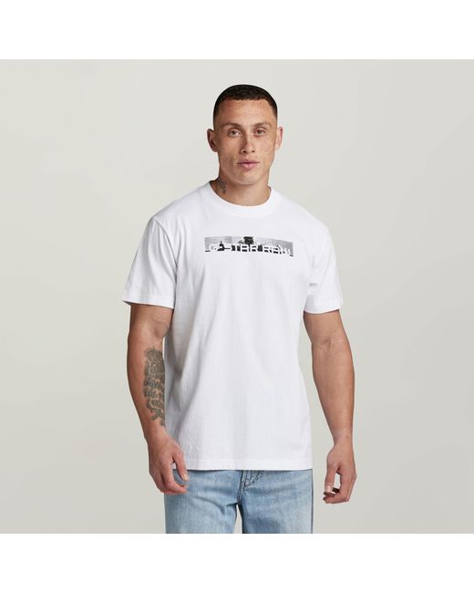 G-Star White Flight Deck Back Graphic Loose T-Shirt for men