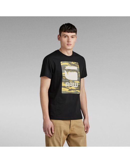 T-Shirt Camo Box Graphic G-Star RAW pour homme en coloris Black