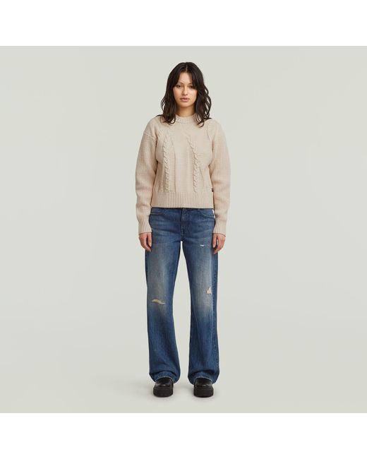Pull Big Cable Knit G-Star en coloris Natural