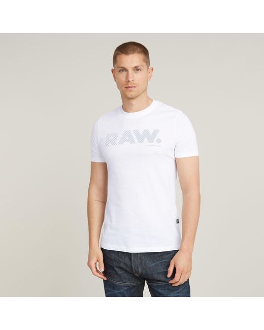 G-Star RAW 3D RAW. Logo Slim T-Shirt in White für Herren