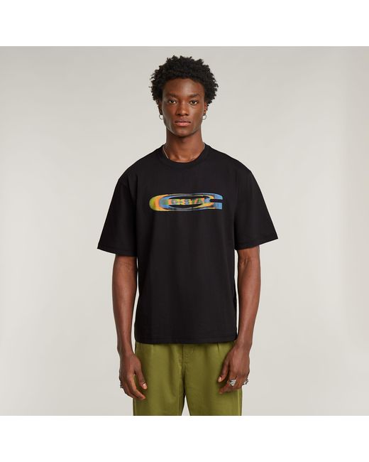 G-Star Men's Black Color Shift Old Skool Logo Boxy T-Shirt