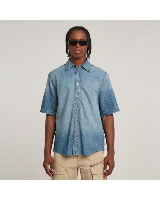 G-Star Regular Denim Overhemd in het Blue voor heren