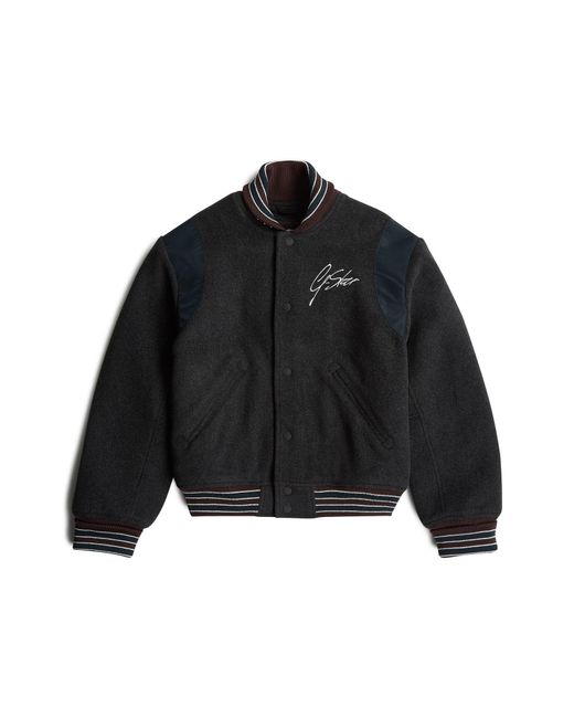 G-Star Black Cropped Varsity Bomber Jacket
