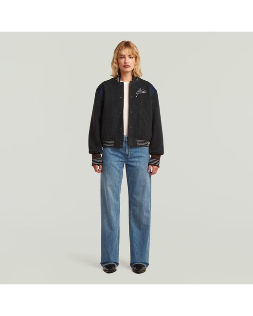 G-Star Cropped Varsity Bomberjack in het Black