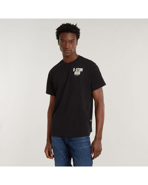 G-Star RAW Engine Back Graphic Loose T-Shirt in Black für Herren