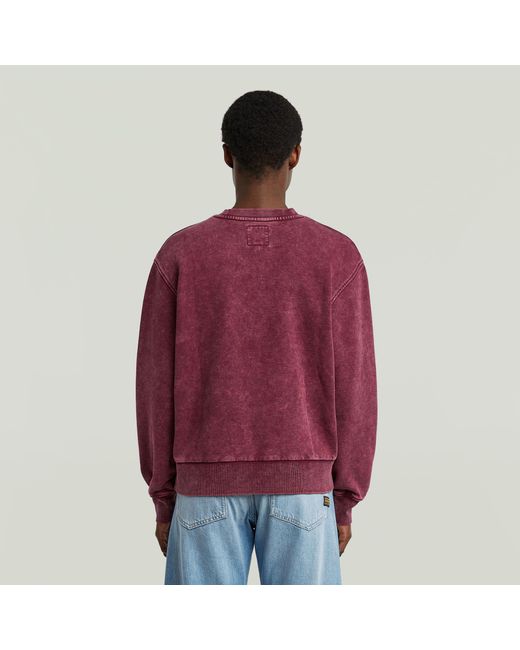 G-Star Washed A-Line Script Sweater in het Red