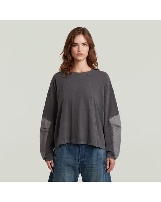 G-Star Washed 3D Mix Oversized T-Shirt in het Gray