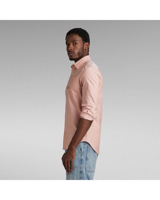 G-Star RAW Bristum 2.0 Slim Hemd in Pink für Herren