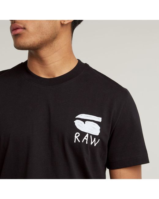 T-Shirt Burger Back Print G-Star RAW pour homme en coloris Black