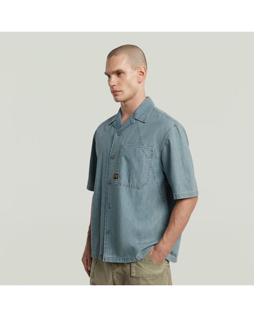 G-Star Blue Track Relaxed Shirt for men