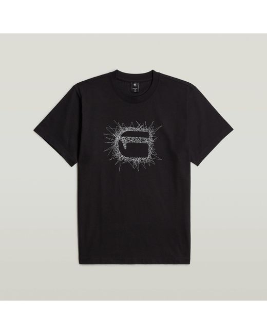 G-Star RAW Stitch Burger Logo Loose T-Shirt in Black für Herren