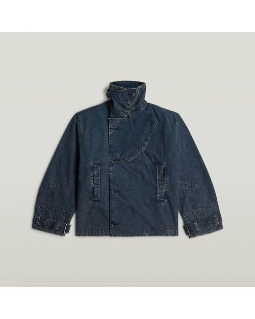 G-Star Oversized Short Trenchcoat in het Blue