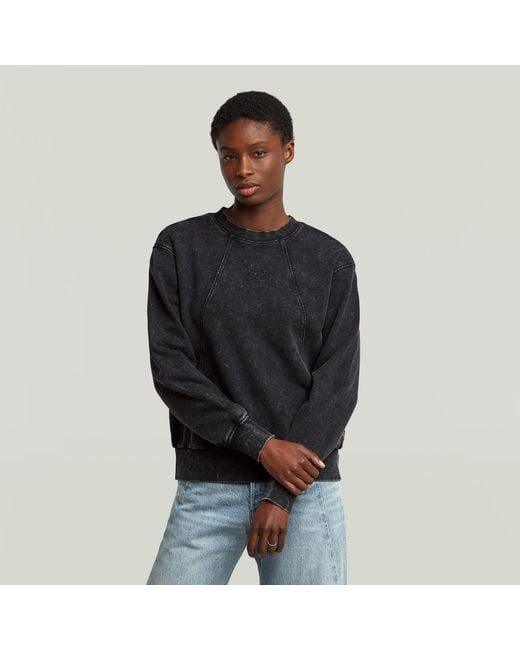 G-Star Black Washed A Line Script Sweater