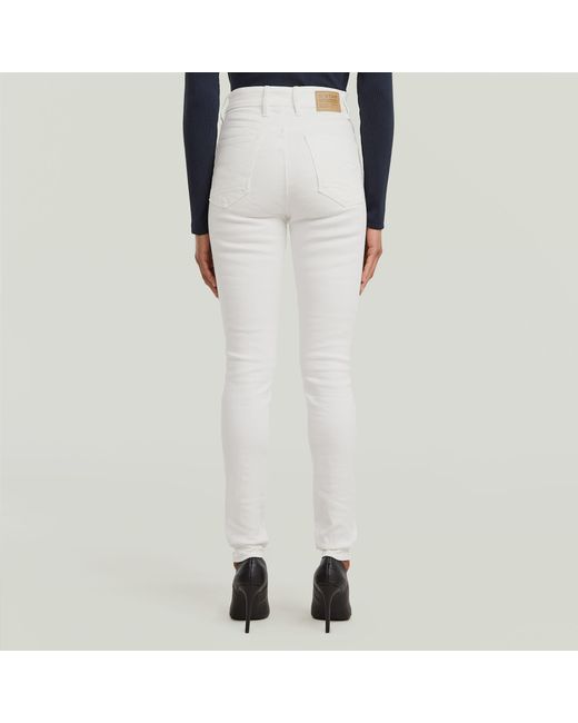 G-Star White Kafey Ultra High Skinny Jeans