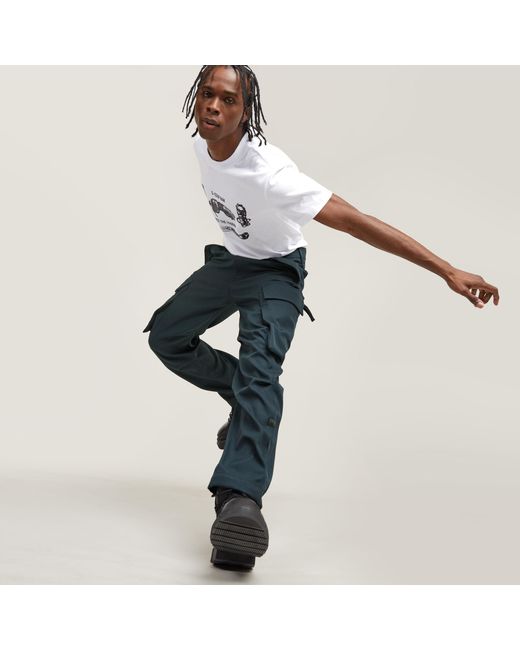 G-Star R-3N Regular Straight Cargo Broek in het Blue voor heren