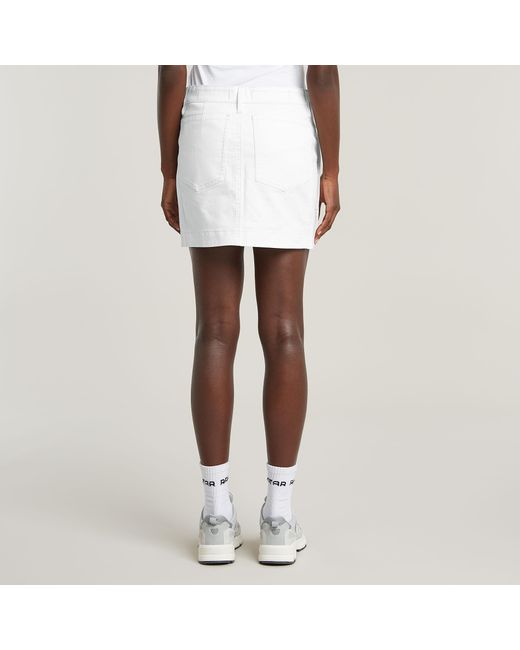 G-Star Minirok Button Through in het White