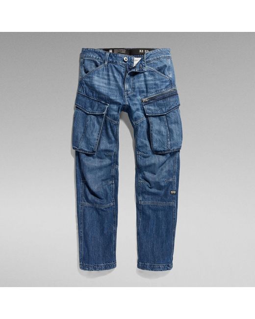 G-Star RAW Rovic Zip 3D Regular Tapered Denim Jeans in Blue für Herren