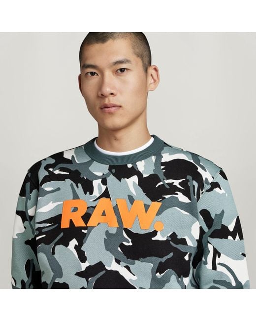 G-Star Green Camo Raw Sweater for men