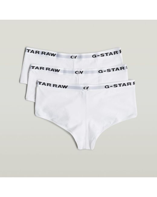 G-Star White Hipster 3 Pack