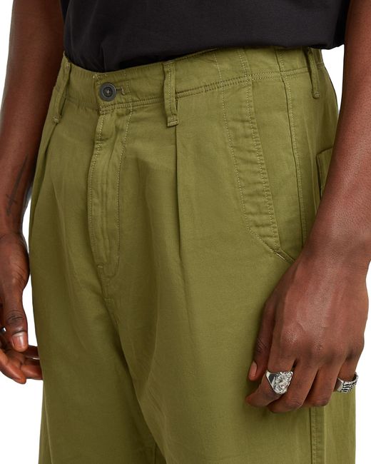 G-Star Green Pleated Chino Relaxed Tapered for men
