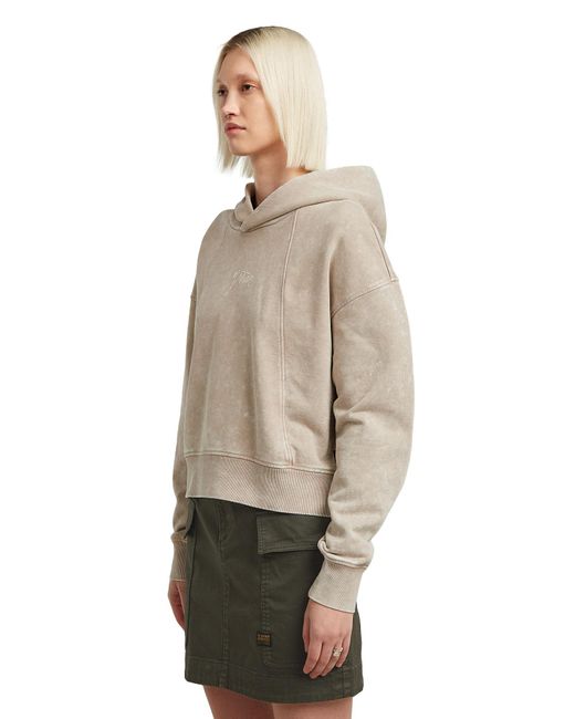 G-Star Natural Washed A Line Script Hoodie Sweater
