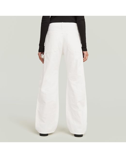 G-Star White Bowey 3D Carpenter Loose Jeans