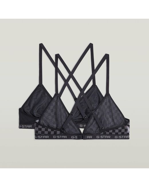 Lot De 2 Bralettes Mesh Triangle G-Star en coloris Black