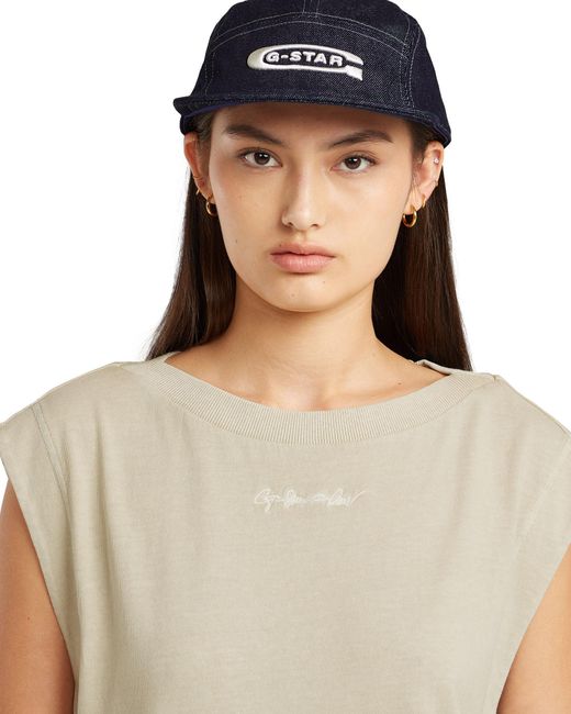 G-Star Natural Mini G-Script Logo Overdyed Top