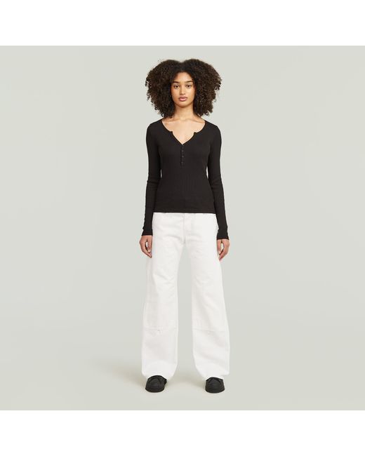 G-Star White Bowey 3D Carpenter Loose Jeans