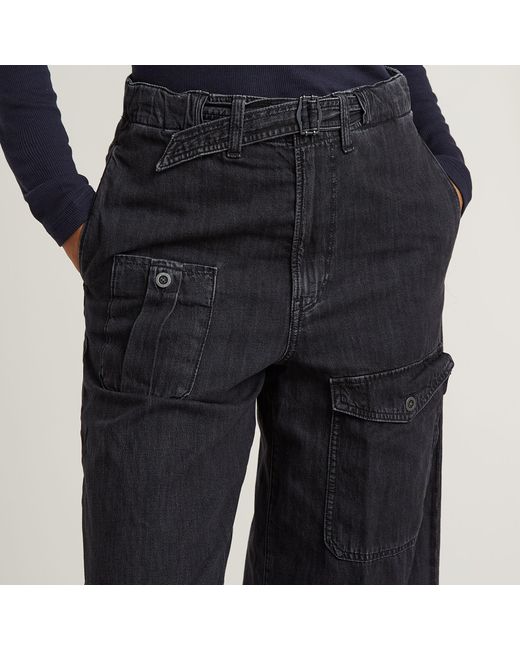 G-Star Black Belted Cargo Loose Jeans