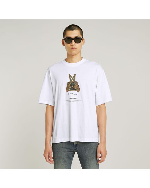 G-Star Archive Print Boxy T-Shirt in White für Herren