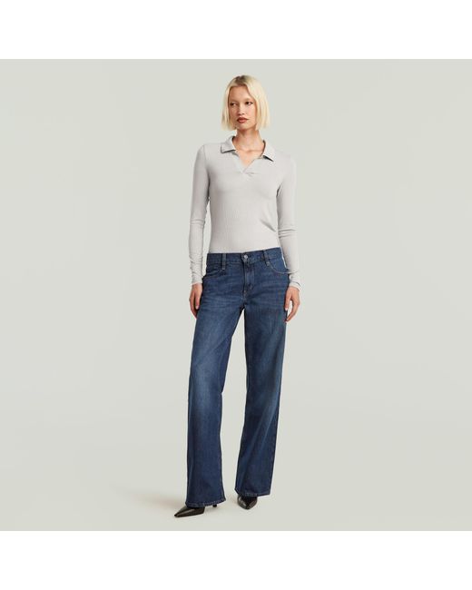 G-Star Blue Judee Low Waist Loose Jeans Worn