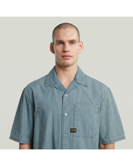 G-Star Blue Track Relaxed Shirt for men
