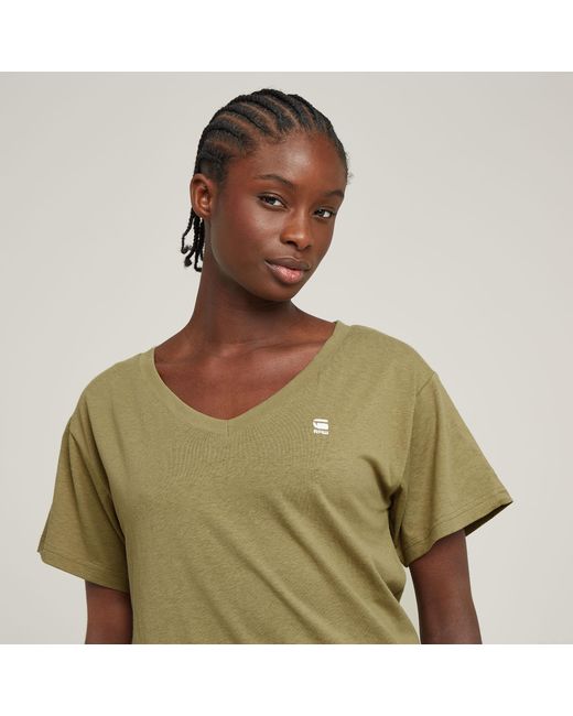 G-Star Open V-Hals Relaxed Top in het Green