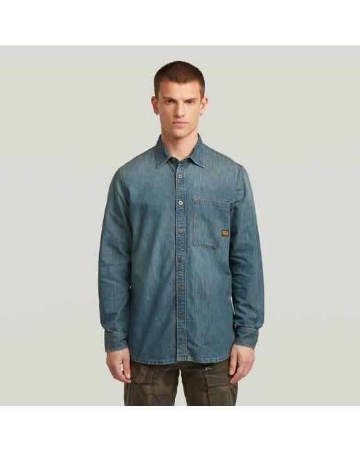 G-Star Regular One-Pocket Overhemd in het Blue voor heren