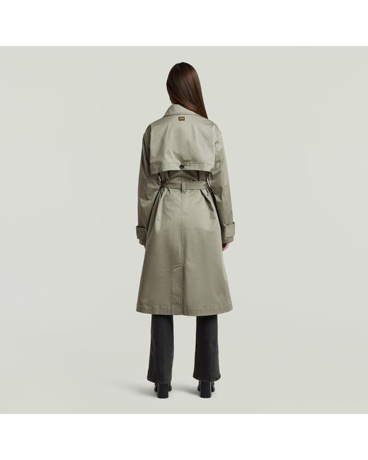 G-Star High Trenchcoat in het Green