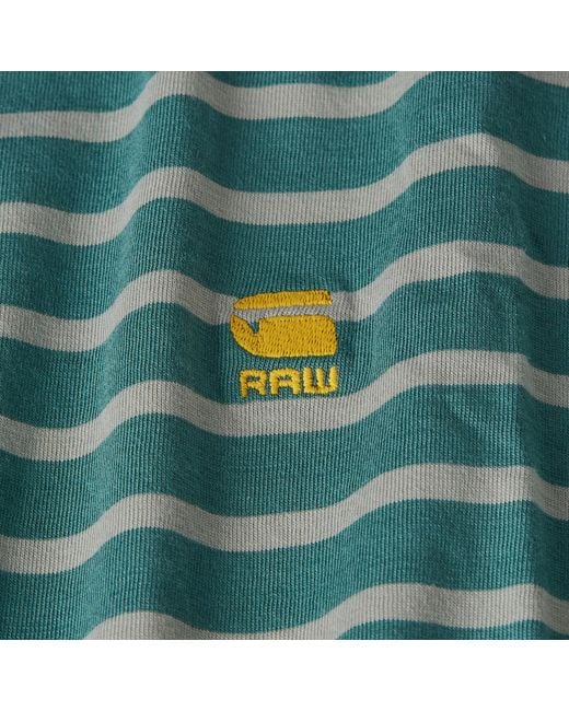G-Star RAW Shirt Stripe r t in Green für Herren