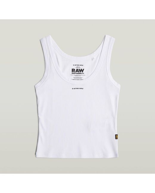 Débardeur Slim Rib G-Star en coloris White