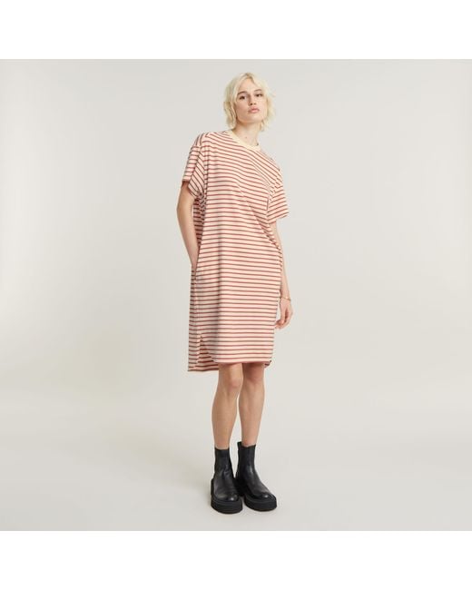 G-Star RAW Striped Loose T-Shirt Kleid in Pink für Herren