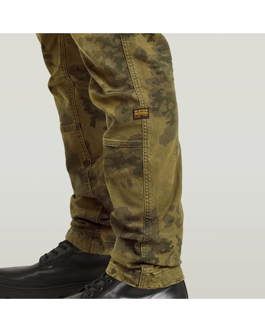 G-Star Green Rovic Zip 3D Regular Tapered Pants for men