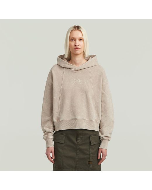 G-Star Natural Washed A Line Script Hoodie Sweater