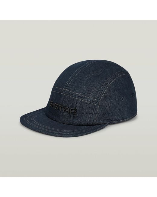 G-Star Blue Flat Brim 5 Panel Cap for men