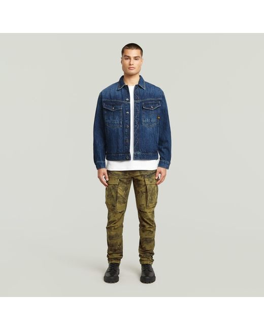 G-Star Green Rovic Zip 3D Regular Tapered Pants for men