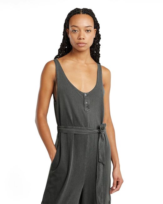 G-Star Black Overdyed Utility Loose Jumpsuit